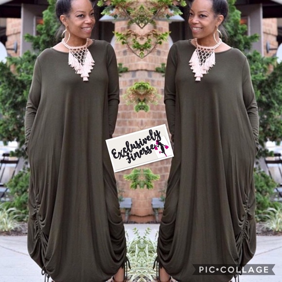 Diva Plus Olive Green Maxi Dress - Picture 3 of 3